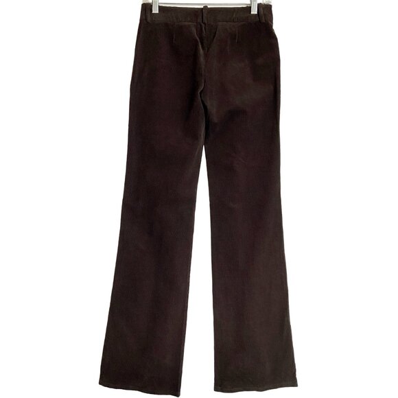 VINTAGE MICHAEL KORS DARK BROWN CORDUROY PANTS LOW RISE FLARED BOHO XS - Picture 2 of 3